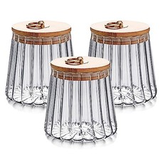 MIVIDE 3pcs Bocaux en Verre avec Couvercle, 700ml Pot en Verre avec Couvercle...