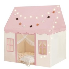 Large Kids Tent with mat, Star Lights, Tissue Garland, Play Tent Play Tent Pink