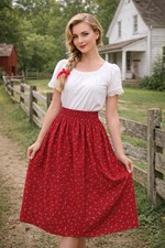 Vintage Talbots Floral Corduroy Midi Skirt Prairie Cottagecore Coquette Medium