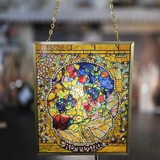 Ebros Louis Comfort Tiffany Four Seasons Autumn Fall Stained Glass Art w/ Chain