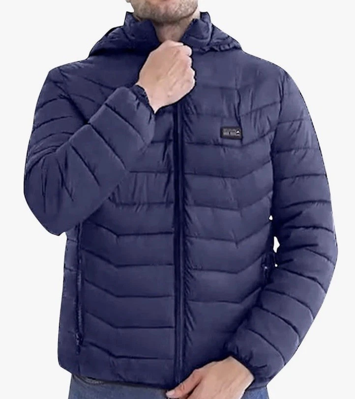 Men’s USB Heated Jacket Blue Hooded Puffer Winter Jacket 4 Temperature XL
Opens in a new window or t