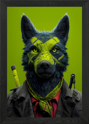Wolf Krieger Portrait gerahmtes Wandbild Poster Leinwanddruck Bild