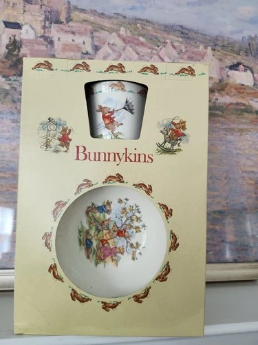 1981 Royal Doulton Bunnykins Childrens Set - Cereal Bowl, Mug & Plate in Box