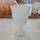 Vintage Milk Glass Mosser Eyewinker Footed Goblet Glass 5-3/4” Tall
