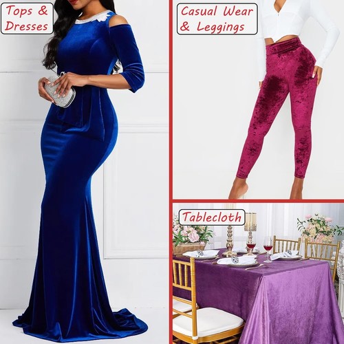 Stretch Samt Stoff Meterware 60" weicher Spandex zum Nähen, Bekleidung, Polsterung - Bild 10 von 183