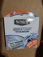 Schick Quattro Titanium Men's Razor Blades Blade Refills 6 Cartridges