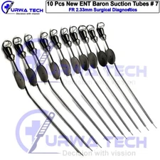 OR Grade Set Of 10 Baron Frazier Suction Tubes 7 FR  2.3mm Neuro ENT