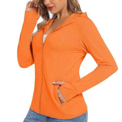 Camisas de protección solar con cremallera completa UPF50+ para mujer Camiseta de rendimiento de manga larga - Imagen 42 de 118