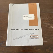 Kepco BKF 5-3 Power Supply Instruction Manual 1970