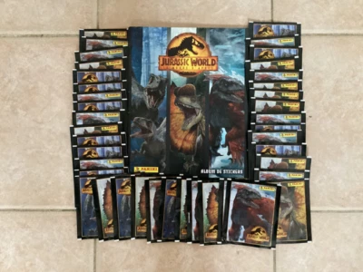 PANINI - JURASSIC WORLD, LE MONDE D’APRÈS - ALBUM VIDE + 40 POCHETTES NEUVES - Photo 1/2