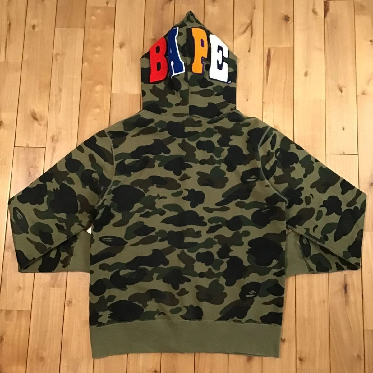 BAPE camo APE Head full zip Hoodie Green A Bathing Ape Size XL | eBay