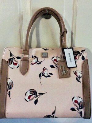 Nine West NEW Dark Pink Floral Large Tote Bag