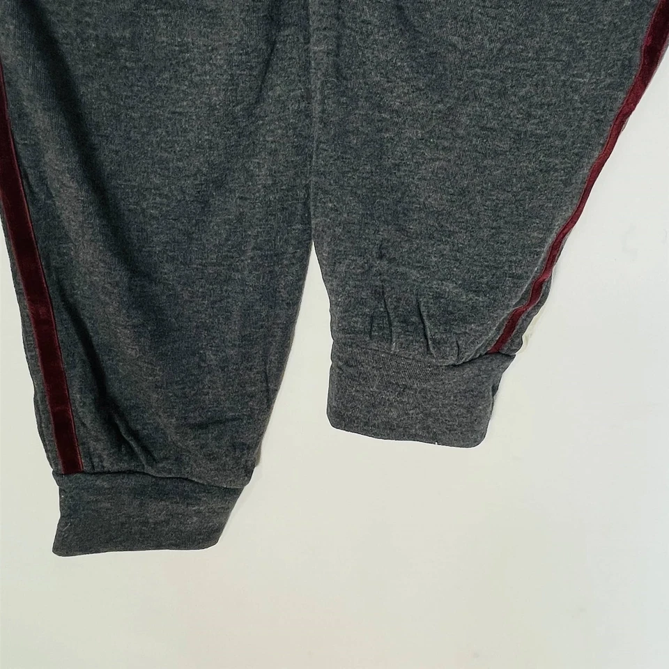 Pantalones de chándal PJ Salvage Lounge para mujer pequeños suaves elásticos polar gris oscuro a rayas Foto 4 de 4