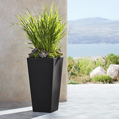 Member's Mark Tall Square Planter Color Black New