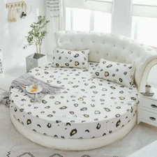 Printing Round Bed Sheet Cotton Fitted Sheet with Elastic Themed Mattress Cover