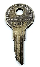 Vintage Key BASCO Briggs & Stratton Milwaukee Marked "C359" Padlocks Appx 1.5"