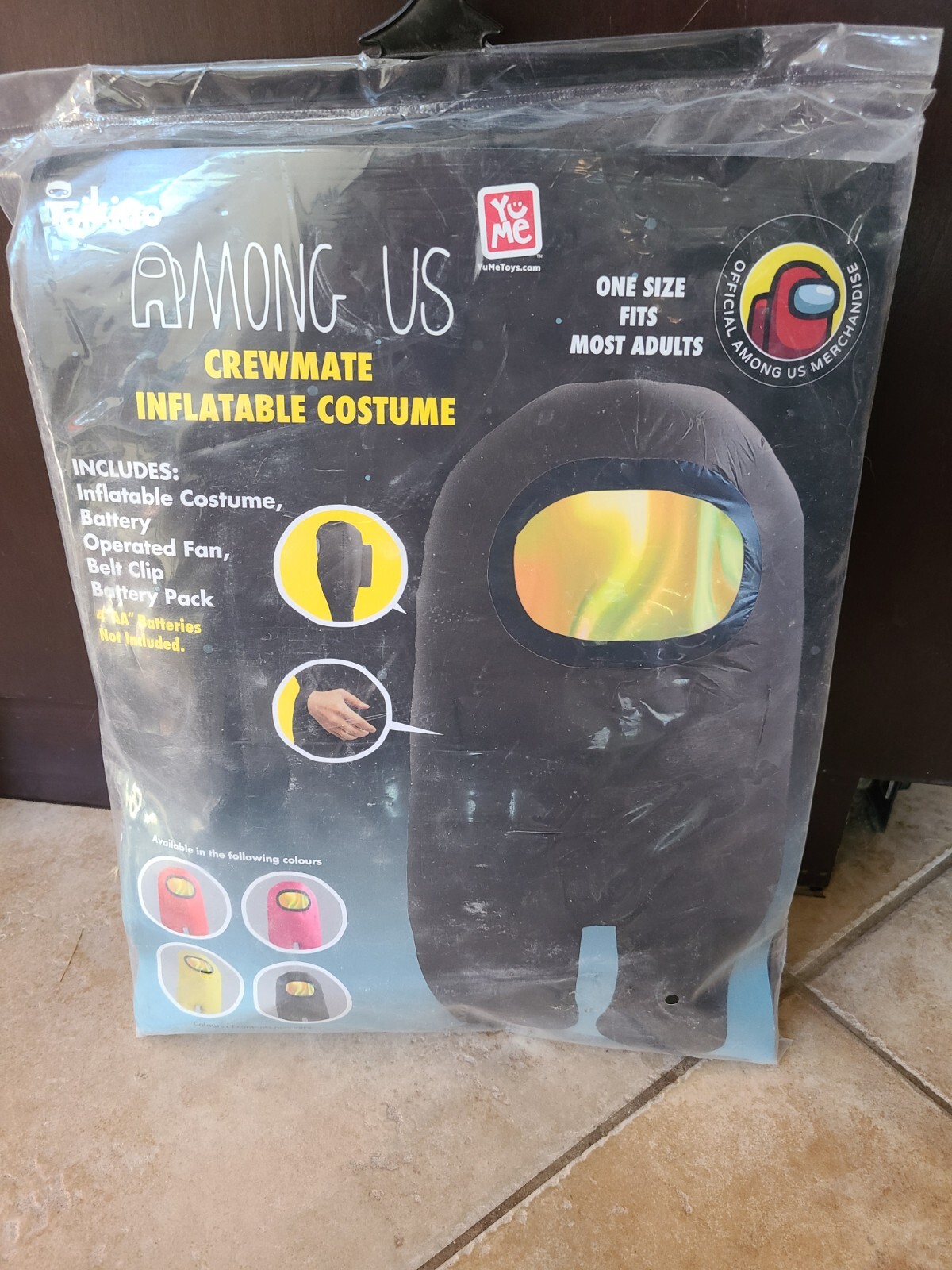 Official Among Us Crewmate Adult Inflatable Halloween Costume Black