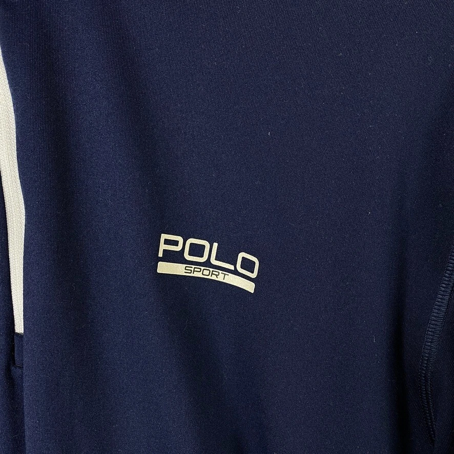 Polo Sport Ralph Lauren Performace Pullover Camisa Hombres XL Azul Marino Manga Larga Chaqueta Foto 4 de 4