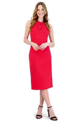 julia jordan halter midi dress Twist Neck Sheath Midi Dress JULIA JORDAN