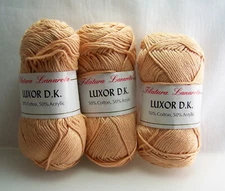 Filatura Lanarota LUXOR D.K. Peach Cotton Blend Yarn 3 Balls Made in Holland 