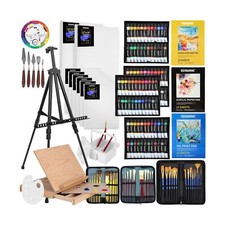 149Pcs Deluxe Artist Painting Set with Aluminum and Solid Beech Wood Easel, 9...