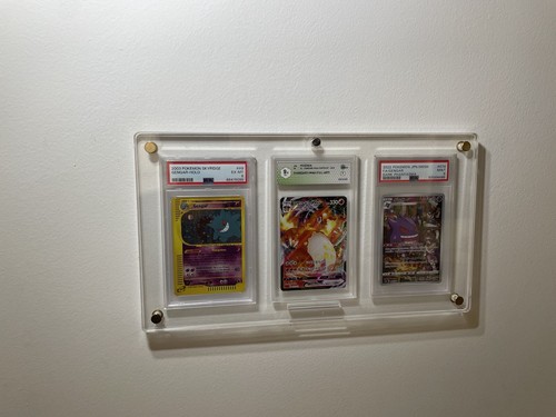 Da 1-3 Carte Pokemon Espositore Display Plexiglas Legno Gradata Psa/Graad+ Stand - Imagen 5 de 16