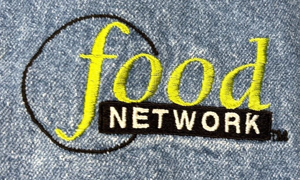 Vintage Food Network Womens Denim Chef Shirt Blue Jean Sz L Television Snap - Image 2 of 4