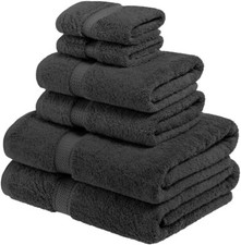 Juego de 8 piezas de pacas suaves de algodón egipcio 600GSM toallas de baño cara mano carbón