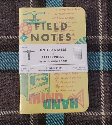 Field Notes United States Of Letterpress FNC-48c Set Of Three Notebooks Sealed 