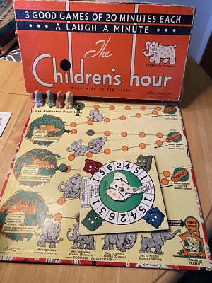 Children s Hour 3-in-1 Board Games; Vintage Rare 1961