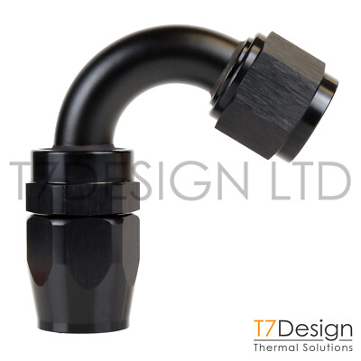AN12 120 Grad schwenkbare Dichtung Geflechtschlauch Endverschraubung -12 JIC schwarz T7Design