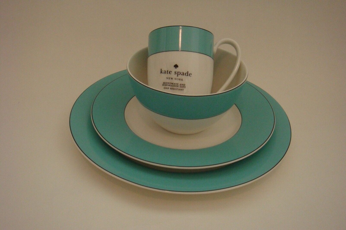New Kate Spade New York Rutherford Circle Turquoise dinner set