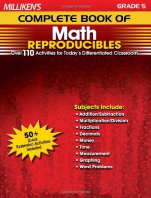 MILLIKEN'S COMPLETE BOOK OF MATH REPRODUCIBLES - GRADE 5 By Sara Inskeep **NEW**