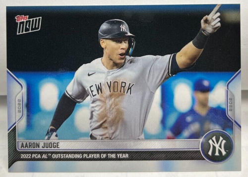 2022 TOPPS NOW AARON JUDGE #975 NM BASEBALL CARD NY YANKEES HOME RUN 61 IN HAND - Foto 3