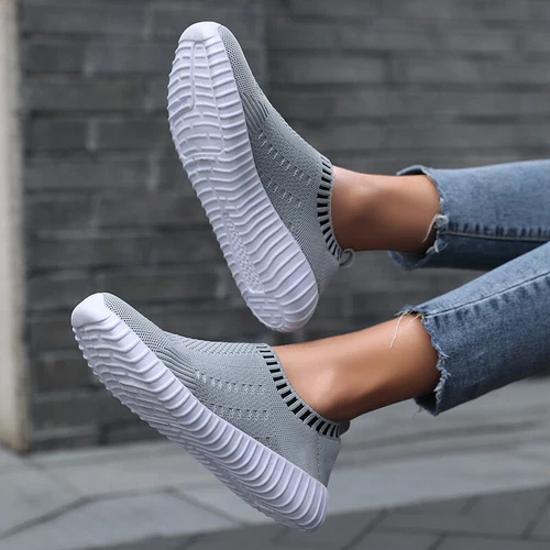 Women Fitness Walking Shoes Ladies Slip On Trainer Flat Casual Gym Sock SneakerT - Picture 13 of 24