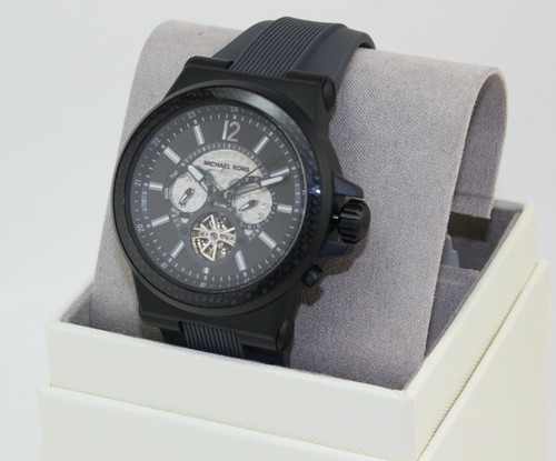 NEW AUTHENTIC MICHAEL KORS DYLAN GRAY BLACK AUTOMATIC SILICONE MENS MK9026 WATCH - Picture 12 of 12