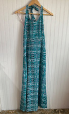 Forever 21 Dress Womens Small Pastel Geometric Print Halter Style Maxi Boho