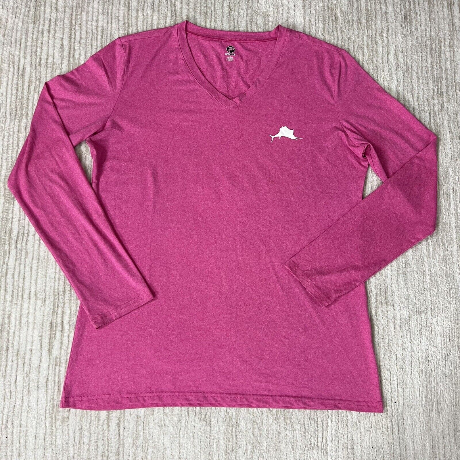 Pelagic Performance Shirt Women XL Pink Long Sleeve Fishing 50+ UPF Ocean Flex
