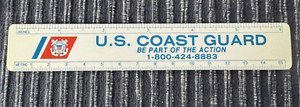 Vintage COAST GUARD 6" Pocket Ruler Inches Centimeters