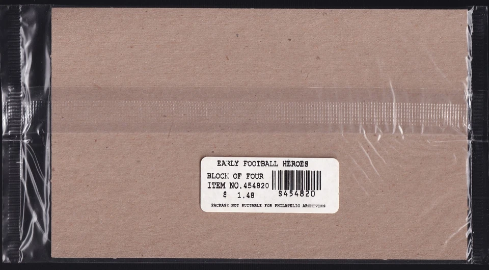 Scott #3811a Early Football Heroes Plate Block of 4 Stamps - Sealed - Image 2 of 2