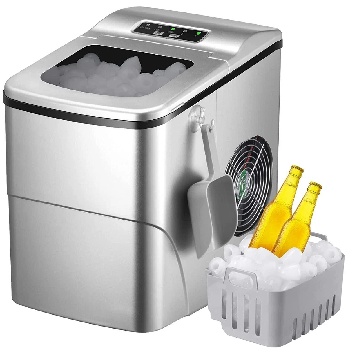 Edendirect 26 lbs./24-Hours Countertop Portable Ice Maker in Black