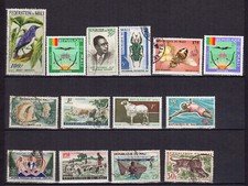 Mali un lot de 14 timbres non oblitérés & oblitérés /TE4556