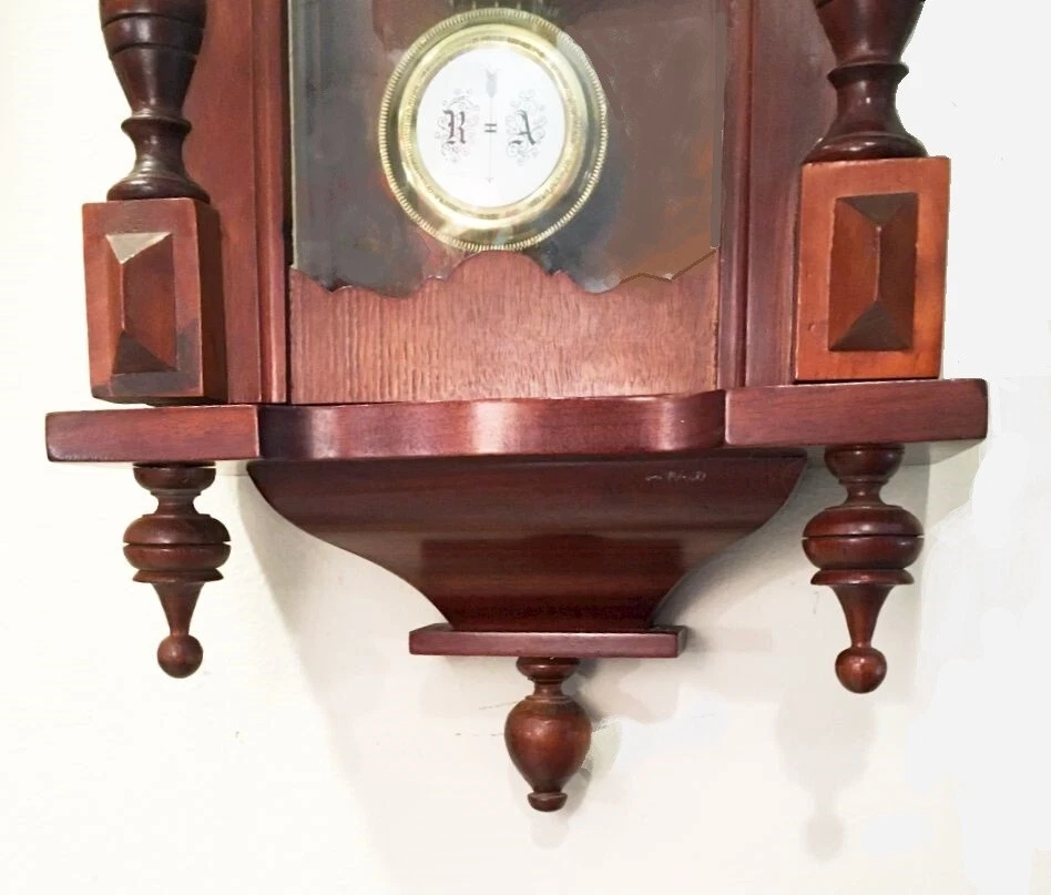 Vintage chiming wall clock. Equestrian motif. Chimes on the hour/ half-hour. - Image 4 of 4