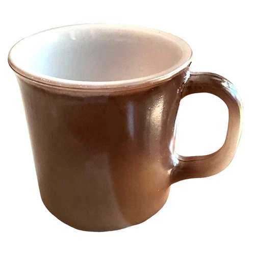 Vintage Anchor Hocking Oven Proof Brown Milk Glass Mug Made in USA MCM 209 Retro