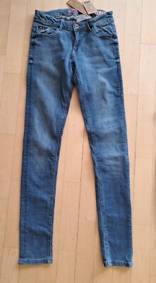 NEU VINGINO Jeans Hose BARBARA Gr 15 / 170 IN 25 XS 32 34 Strass flexfit Stretch