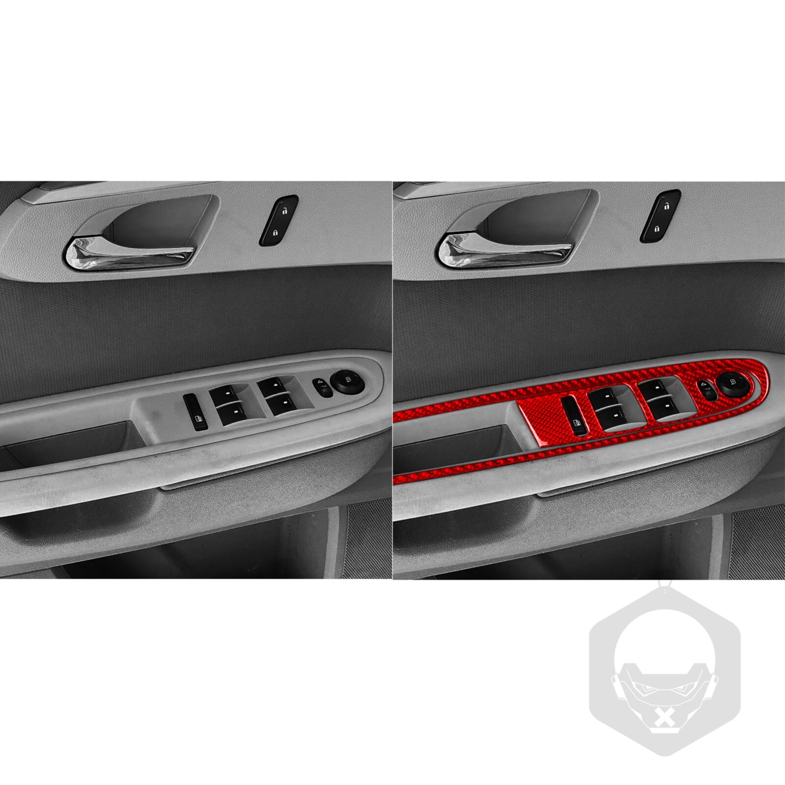 6x Red Carbon Fiber Window Lift Switch Panel Cover For Chevrolet Traverse 09-17