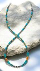 Vintage Navajo Pearls Sterling Turquoise & Fire Agate Heishi Necklace 21"- 15g — photo 7