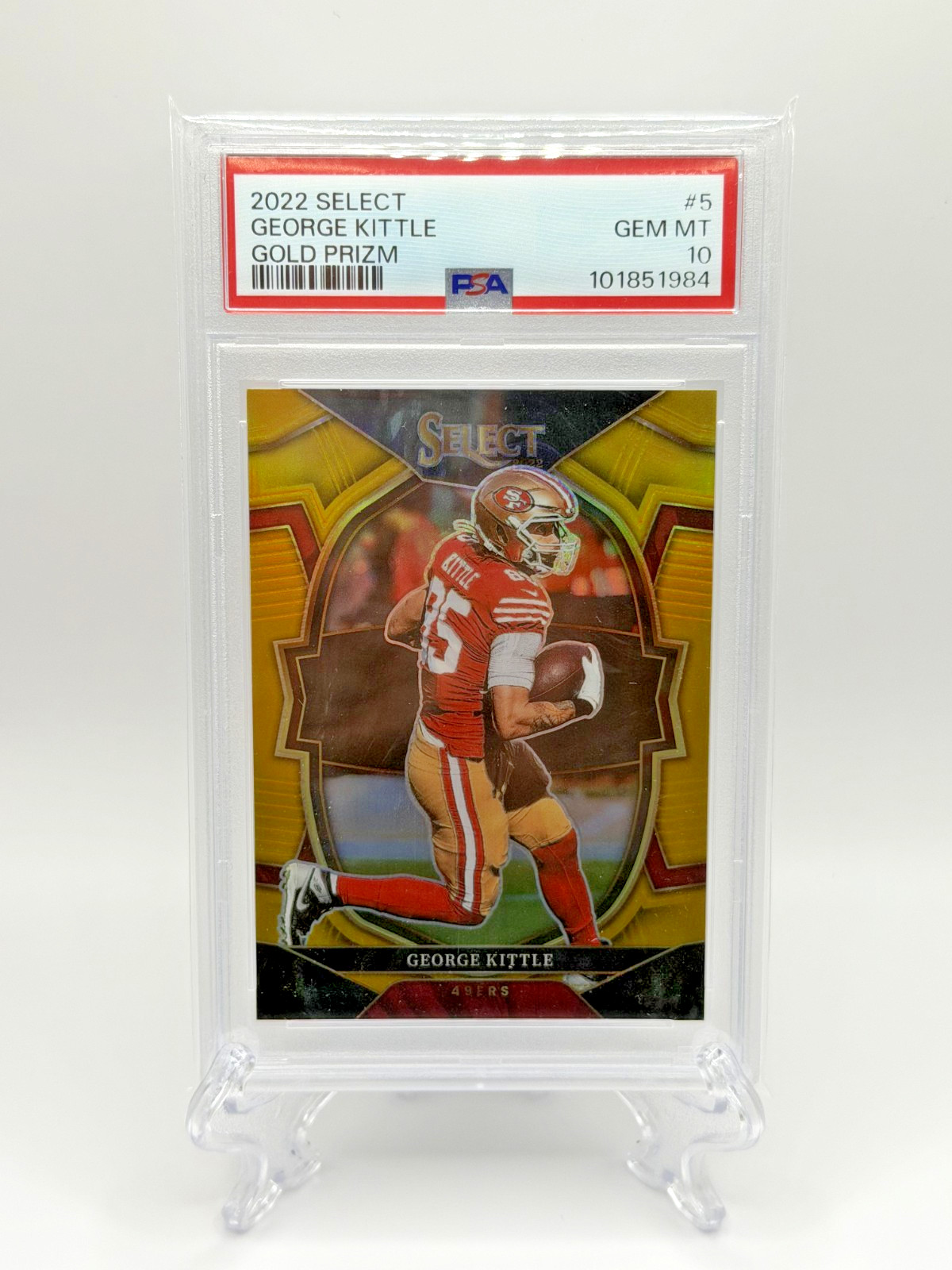 2022 Panini Select George Kittle GOLD Prizm 49ers Rare SSP #04/10 PSA 10 ~ POP 2
