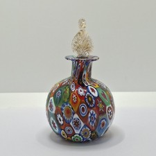 Murano Art Glass Perfume Scent Bottle Millefiori Hand Blown Venetian Vintage