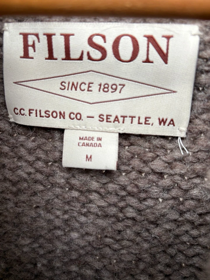 Chaleco de Lana Cowichan Filson Raro Para Mujer Pequeño S Tejido a Mano Cremallera Canadá Limitado Foto 3 de 4